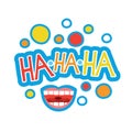 Laugh Sticker, Chat Message Label Icon Colorful Banner