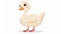 Laughable funny goose. Adorable baby bird with feathers. Family flock of chickens. Kids flat modern illustration