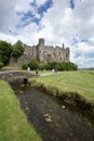 Laugharne, Wales, UK, July 2014, view of Laugharne Castle Royalty Free Stock Photo