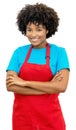 Laughing african american clerk or waitress