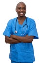 Laughing african american mature adult doctor Royalty Free Stock Photo