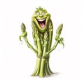 Laughing Asparagus: A Fun and Whimsical Image for Your Projects. Generative AI.