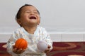 Laughing baby. Royalty Free Stock Photo
