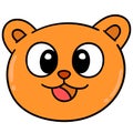 Laughing bear head emoticon, doodle icon image Royalty Free Stock Photo