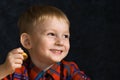 Laughing boy with cookies Royalty Free Stock Photo