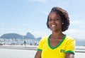 Laughing brazilian sports fan at Rio de Janeiro Royalty Free Stock Photo