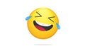 Laughing bright emoticon vector concept illustration of smiling emoji icon for chat, messengers and networks