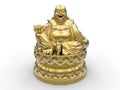 Laughing Buddha golden statue