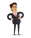 Laughing Businessman Vector in Flat Design