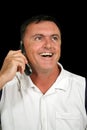 Laughing Cell Phone Man Royalty Free Stock Photo