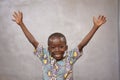 Laughing Cheerful African black boy is Incredibly Happy with Copy Space Royalty Free Stock Photo