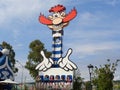 Laughing children ride attraction at Sochi Park, Russia