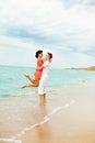 Laughing couple at the beach Royalty Free Stock Photo