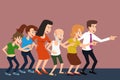 Laughing crowd vector cartoon