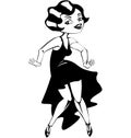 Laughing cute cartoon flapper girl in Art Deco dress Royalty Free Stock Photo