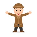 Laughing Detective Cartoon Character