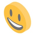 Laughing emoji icon, isometric style