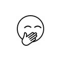 Laughing emoji outline icon. Signs and symbols can be used for web, logo, mobile app, UI, UX Royalty Free Stock Photo