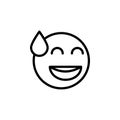 Laughing emoji outline icon. Signs and symbols can be used for web, logo, mobile app, UI, UX