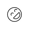 Laughing emoji outline icon. Signs and symbols can be used for web, logo, mobile app, UI, UX Royalty Free Stock Photo