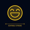 Laughing emoji pixel perfect glassmorphism ui icon for dark theme