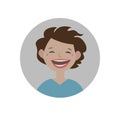 Laughing emoticon. Burst out laughing expression icon. Royalty Free Stock Photo