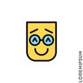 Laughing, emoticon color icon. Nice smile. Funny, face vector. Humor, smile, positive symbol for web and mobile
