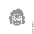 Laughing, emoticon girl, woman icon. Fun, face vector. Humor, smile, positive symbol for web and mobile apps. Smiling Raised