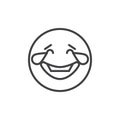 Laughing emoticon with tears of joy outline icon Royalty Free Stock Photo