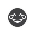 Laughing emoticon with tears of joy vector icon Royalty Free Stock Photo