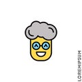 Laughing, emoticon yellow boy, man icon. Fun, face vector. Humor, smile, positive symbol. style sign for mobile concept and web Royalty Free Stock Photo