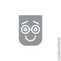 Laughing, emotion icon. Fun, face vector. Humor, smile, positive symbol for web and mobile apps. Smiling Raised eyebrows icon.