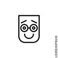 Laughing,emotion icon.Fun,face vector. Humor, smile, smiley, positive symbol for web and mobile apps. Smiling Raised eyebrows icon