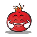 Laughing face pomegranate cartoon character style