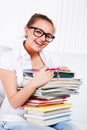 Laughing female student Royalty Free Stock Photo