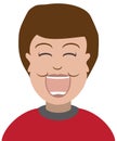 Laughing Flat Vector Cartoon Boy Royalty Free Stock Photo