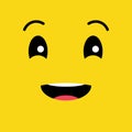 Laughing funny emotion emoji face. Simple emoticons pictograms. Vector illustration EPS 10