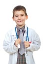 Laughing future doctor with stethoscope Royalty Free Stock Photo