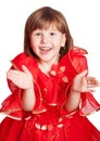 Laughing girl clapping hands Royalty Free Stock Photo