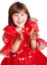 Laughing girl clapping hands Royalty Free Stock Photo