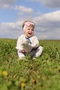 Laughing Girl in Grass Royalty Free Stock Photo