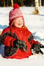 Laughing girl in snow Royalty Free Stock Photo