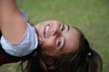 Laughing Girl in a Swing