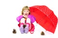 Laughing girl with umbrella