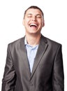 Laughing happy young businessman Royalty Free Stock Photo