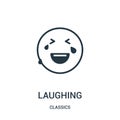 laughing icon vector from classics collection. Thin line laughing outline icon vector illustration. Linear symbol