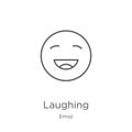 laughing icon vector from emoji collection. Thin line laughing outline icon vector illustration. Outline, thin line laughing icon