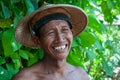 Laughing Indonesian Farmer