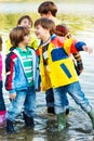 Laughing kids in water Royalty Free Stock Photo