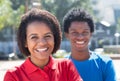 Laughing latin american woman with boyfriend Royalty Free Stock Photo